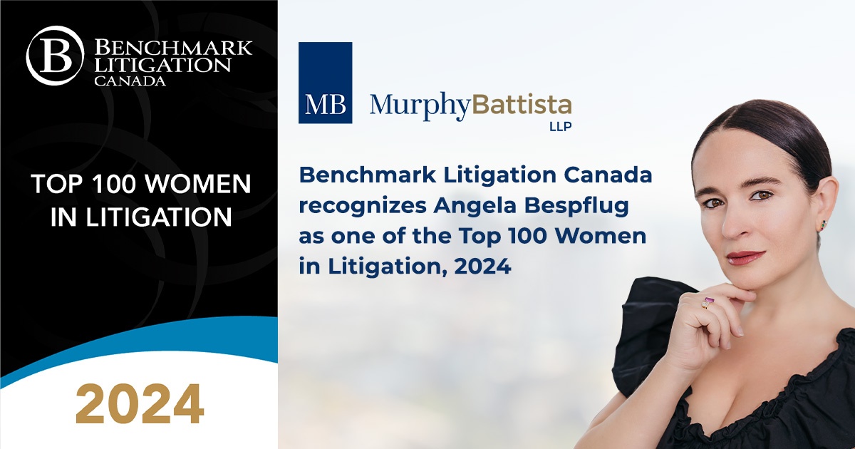 Angela Bespflug, Top 100 Women in Litigation 2024 (Benchmark Litigation Canada)