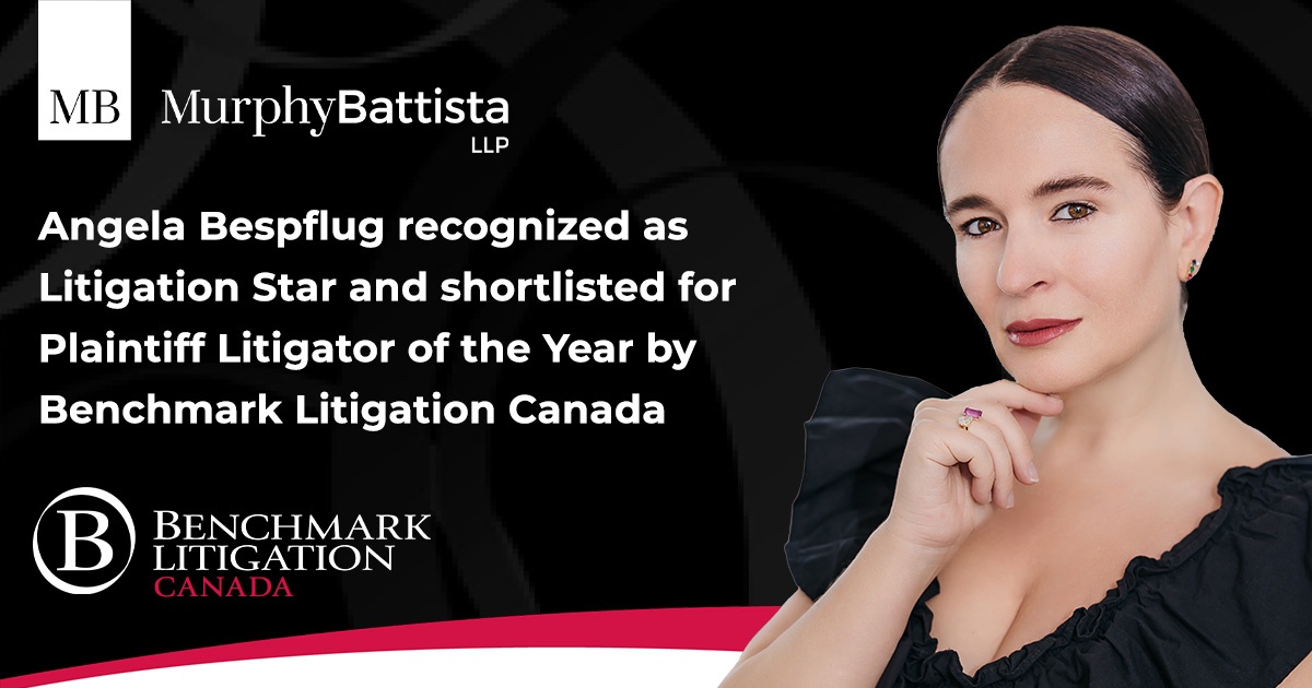 Angela Bespflug ranked as 2025 Litigation Star by Benchmark Litigation Canada